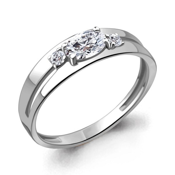 Кольцо Аквамарин - Серебро 925, Фианит (арт. 68925А.5)