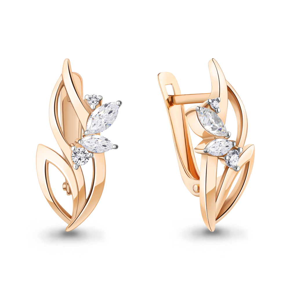 Серьги Аквамарин - Серебро 925, Фианит (арт. 49844А.6)