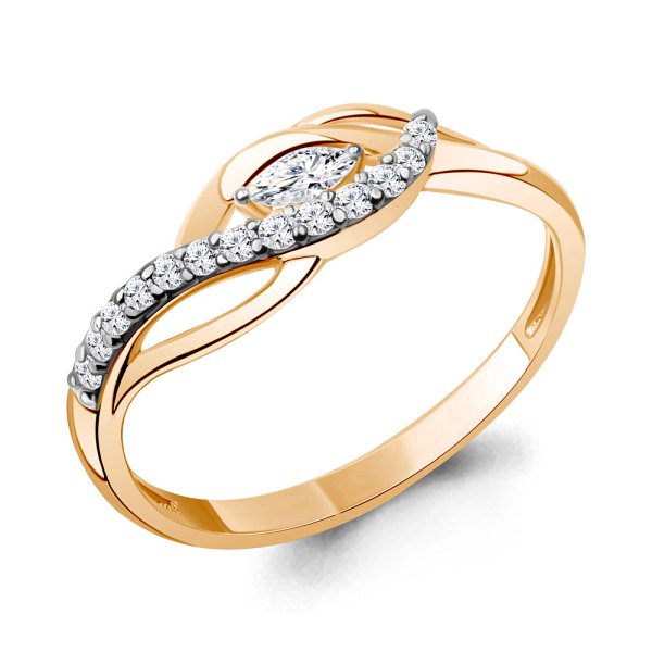 Кольцо Аквамарин - Серебро 925, Фианит (арт. 600094А.6)