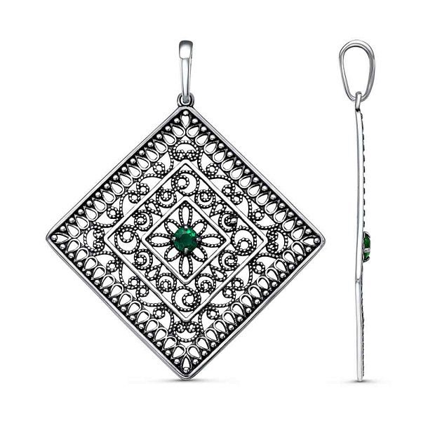 Подвеска Красная пресня - Серебро 925, Синтетическая шпинель (арт. 53815254-7)