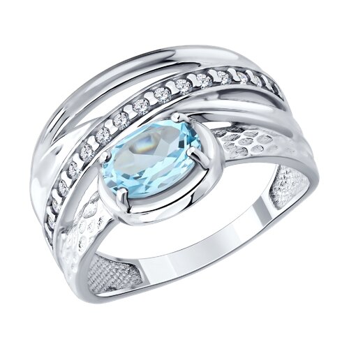 Кольцо SOKOLOV - Серебро 925, Топаз, Фианит (арт. 92014955)