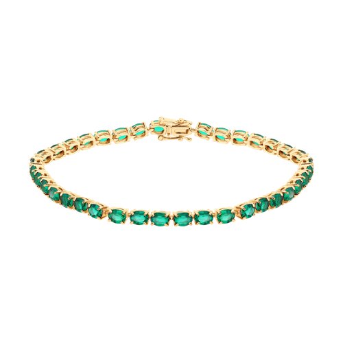 Браслет SOKOLOV - Золото 585, Синтетический изумруд (арт. 750591)
