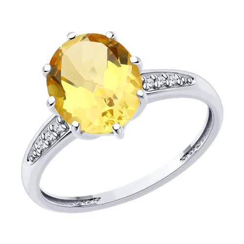 Кольцо Diamant - Серебро 925, Фианит, Цитрин (арт. 94-310-02054-5)