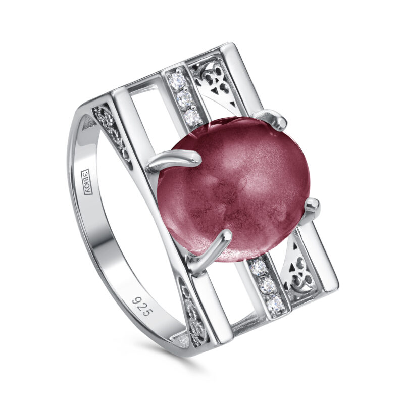 Кольцо Кабаровских - Серебро 925, Улексит, Фианит (арт. 11-579-24489)