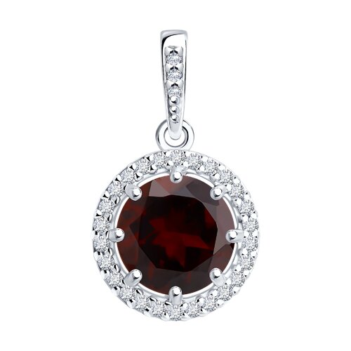Подвеска Diamant - Серебро 925, Гранат, Фианит (арт. 94-330-02052-2)