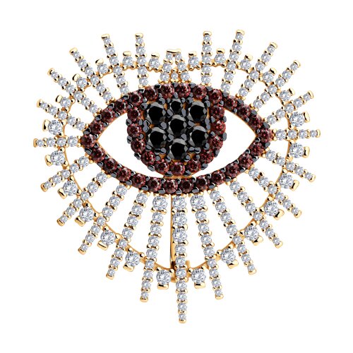 Брошь SOKOLOV - Серебро 925, Фианит (арт. 93040065)