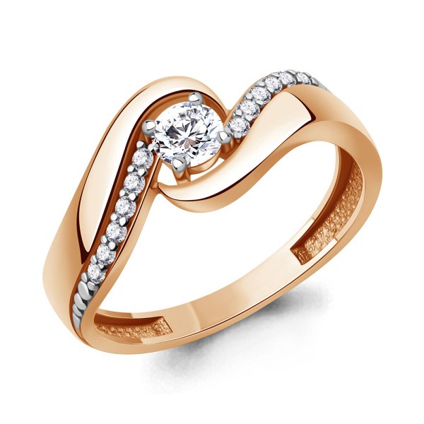 Кольцо Аквамарин - Серебро 925, Фианит (арт. 600380А.6)