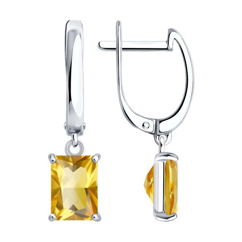Серьги Diamant - Серебро 925, Цитрин (арт. 94-321-00395-1)