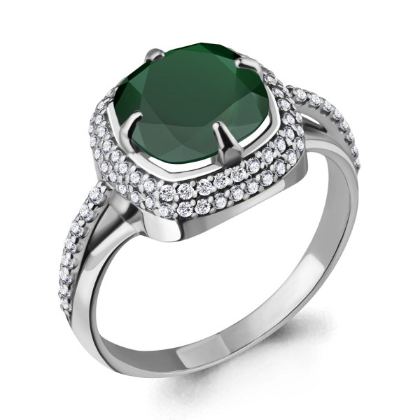 Кольцо Аквамарин - Серебро 925, Фианит (арт. 6548109А.5)