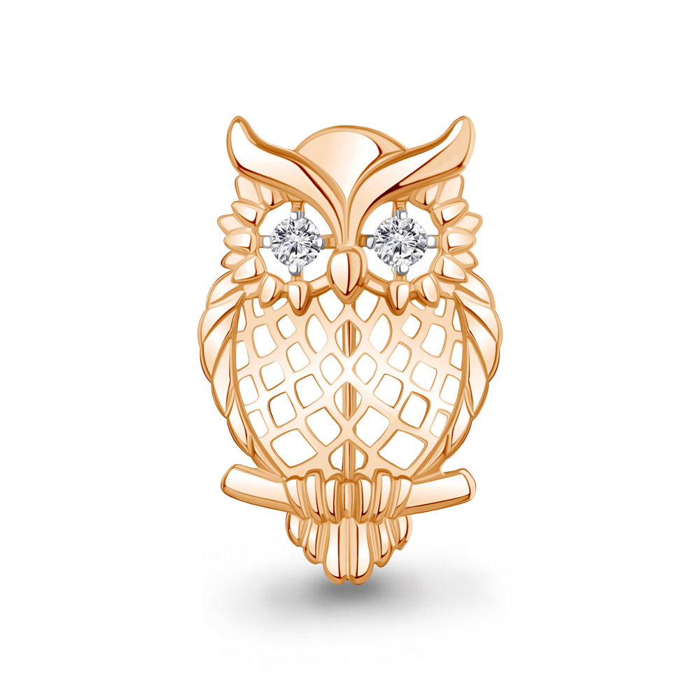 Брошь Аквамарин - Серебро 925, Фианит (арт. 77491А.6)