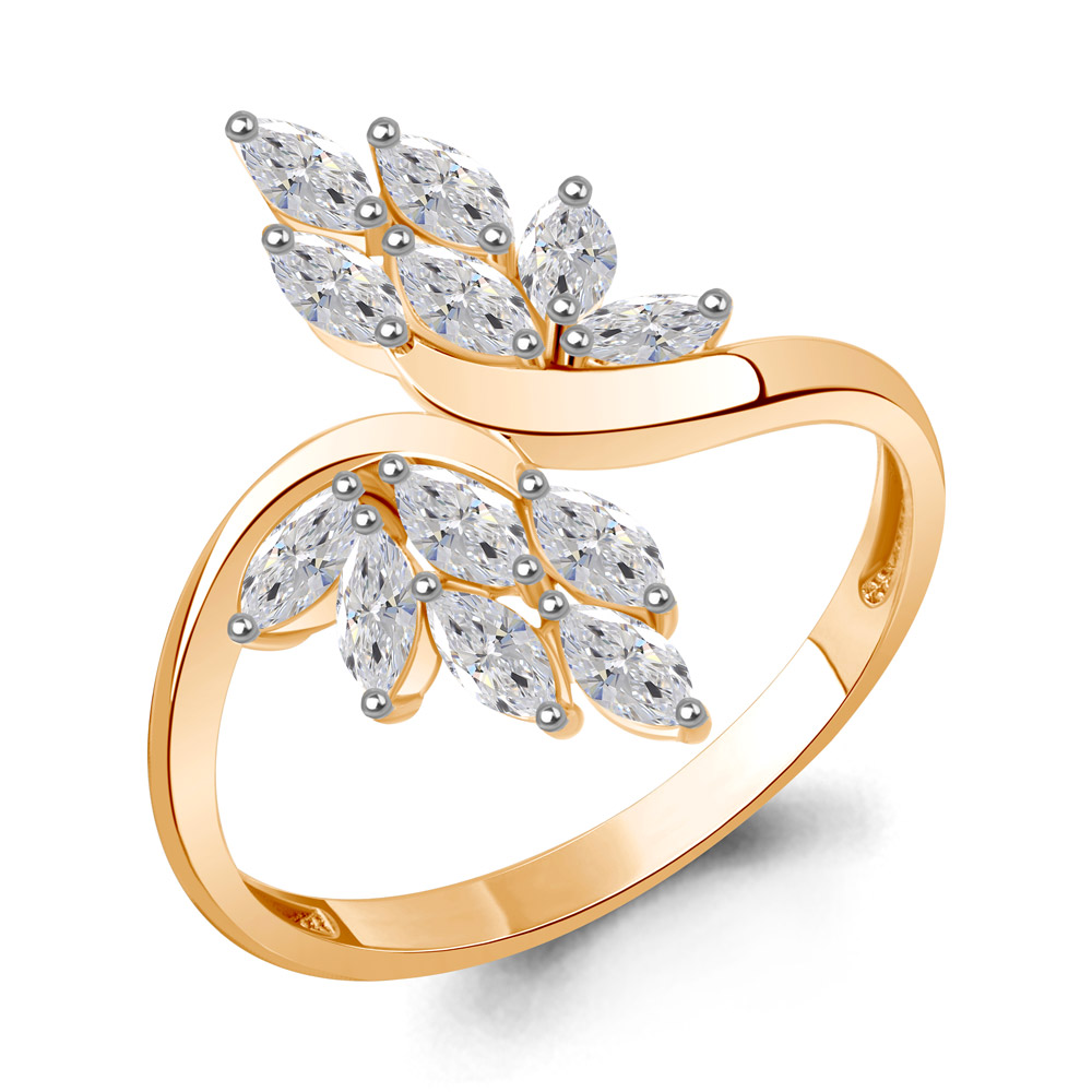 Кольцо Аквамарин - Серебро 925, Фианит (арт. 600095.6)