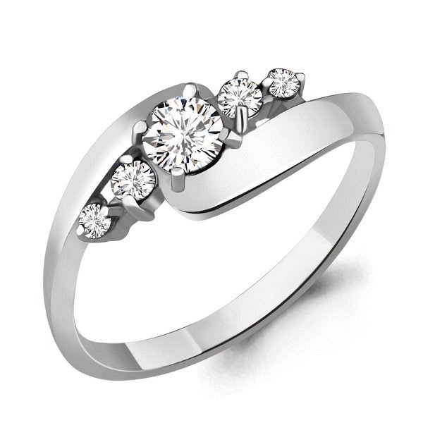 Кольцо Аквамарин - Серебро 925, Фианит (арт. 656841.5)