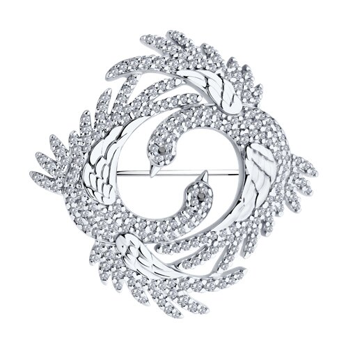 Брошь SOKOLOV - Серебро 925, Фианит (арт. 94040316)