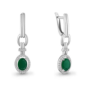 Серьги Аквамарин - Серебро 925, Агат, Фианит (арт. 45026209А.5)