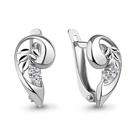 Серьги Аквамарин - Серебро 925, Фианит (арт. 49235А.5)