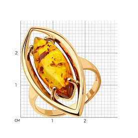 Кольцо SOKOLOV - Серебро 925, Янтарь пресс. (арт. 83010036)