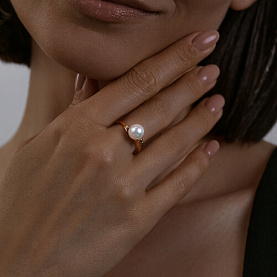 Кольцо SOKOLOV - Серебро 925, Жемчуг имитация (арт. 93010919)