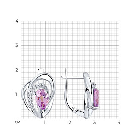 Серьги Diamant - Серебро 925, Аметист, Фианит (арт. 94-320-00630-3)