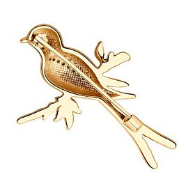 Брошь SOKOLOV - Серебро 925, Синтетический рубин, Фианит, Эмаль (арт. 93040047)