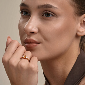 Кольцо SOKOLOV - Золото 585, Фианит, Цитрин (арт. 717336)