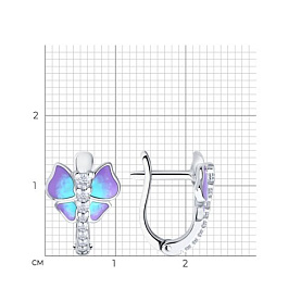 Серьги SOKOLOV - Серебро 925, Фианит, Эмаль (арт. 94026886)