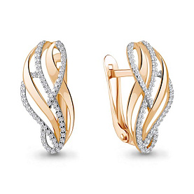 Серьги Аквамарин - Золото 375, Фианит (арт. 42700А.8)