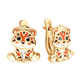 Серьги SOKOLOV - Серебро 925, Фианит, Эмаль (арт. 93022452)