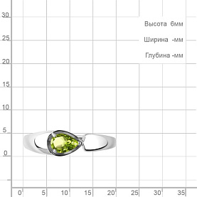 Кольцо Аквамарин - Серебро 925, Хризолит (арт. 6945107.5)