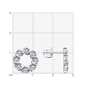 Серьги SOKOLOV - Серебро 925, Фианит (арт. 94026783)