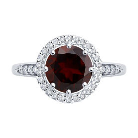 Кольцо Diamant - Серебро 925, Гранат, Фианит (арт. 94-310-02052-2)