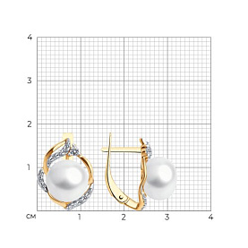 Серьги SOKOLOV - Серебро 925, Жемчуг культивированный, Фианит (арт. 92022661)