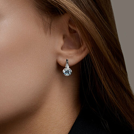 Серьги SOKOLOV - Серебро 925, Топаз, Фианит (арт. 92025355)