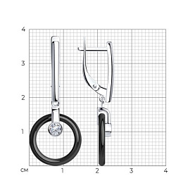 Серьги Diamant - Серебро 925, Керамика, Фианит (арт. 94-121-01276-1)