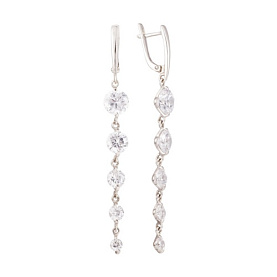 Серьги Мастер Клио - Серебро 925, Фианит (арт. 22С0398Д)