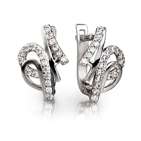 Серьги Галатея - Серебро 925, Фианит (арт. 3056.1)