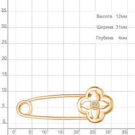 Булавка Аквамарин - Серебро 925, Фианит (арт. 77536А.6)