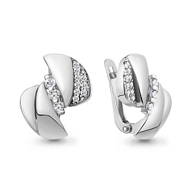 Серьги Аквамарин - Серебро 925, Фианит (арт. 49255А.5)