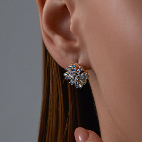 Серьги Diamant - Золото 585, Топаз (арт. 51-320-02436-1)