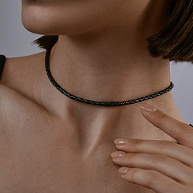 Колье SOKOLOV - Серебро 925, Искуственная кожа (арт. 91080004)