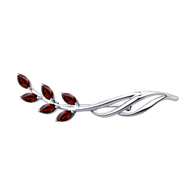 Брошь SOKOLOV - Серебро 925, Гранат (арт. 92040045)