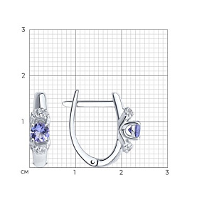 Серьги SOKOLOV - Серебро 925, Танзанит, Фианит (арт. 92025271)