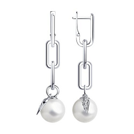 Серьги SOKOLOV - Серебро 925, Жемчуг имитация (арт. 94025069)