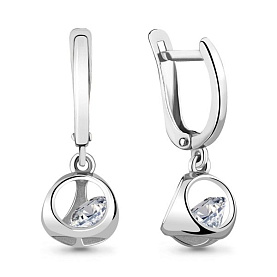 Серьги Аквамарин - Серебро 925, Фианит (арт. 48526А.5)