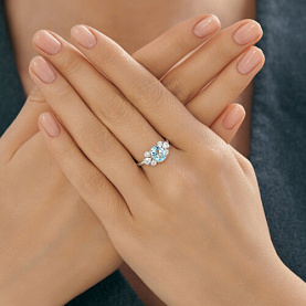 Кольцо SOKOLOV - Серебро 925, Топаз, Фианит (арт. 92014662)