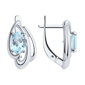 Серьги Diamant - Серебро 925, Топаз (арт. 94-320-00174-1)