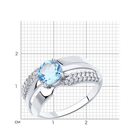 Кольцо Diamant - Серебро 925, Топаз, Фианит (арт. 94-310-00794-1)