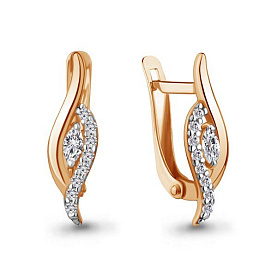 Серьги Аквамарин - Золото 375, Фианит (арт. 400241А.8)