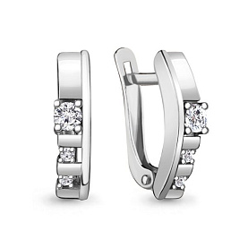 Серьги Аквамарин - Серебро 925, Фианит (арт. 48616А.5)