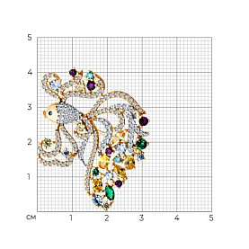 Брошь SOKOLOV - Серебро 925, Фианит (арт. 93040048)