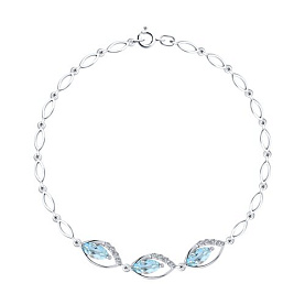 Браслет SOKOLOV - Серебро 925, Топаз, Фианит (арт. 92050091)